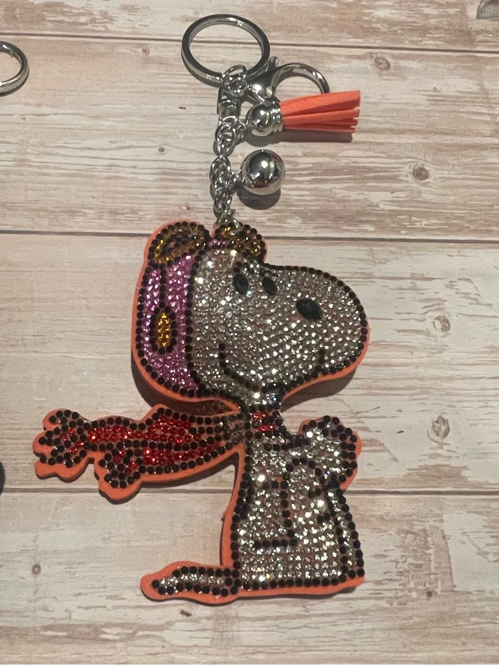 NEW SNOOPY Rhinestone Keychain Bag Charm